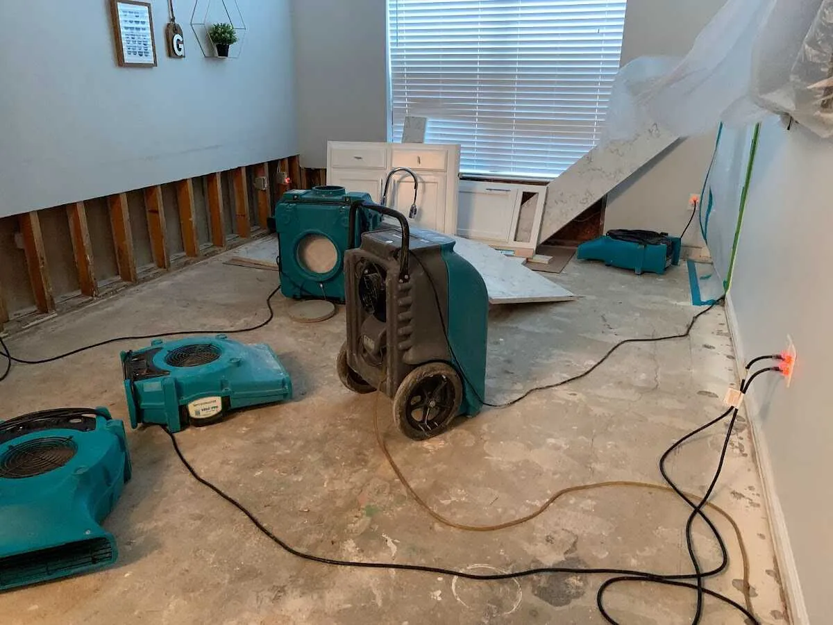Dehumidifier in flood-cut room for Water Extraction & Removal in Hubbard